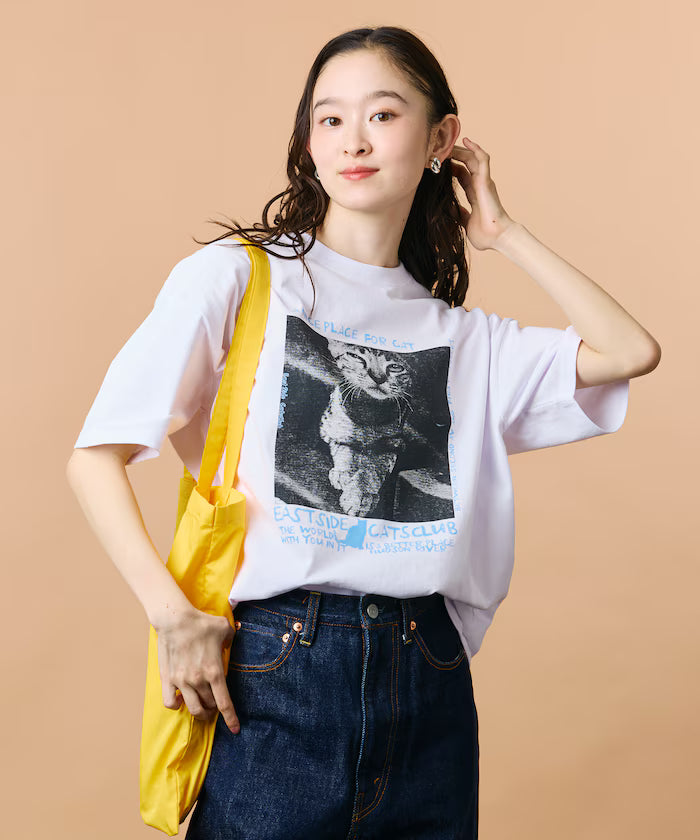 Big Silhouette Back Print Crew Neck T-Shirt / CAT Photo 【Limited Edition】