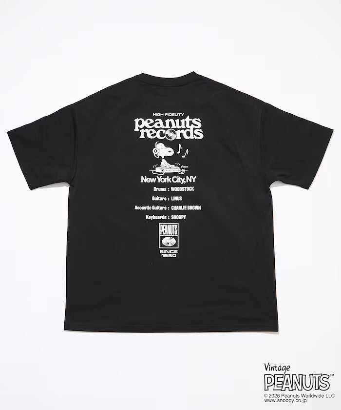 PEANUTS/Peanuts Exclusive Big Silhouette Back Print Crew Neck T-Shirt/Records [Limited Edition]
