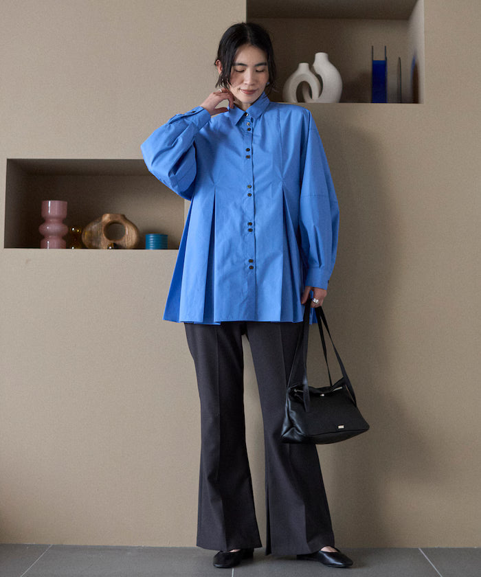 Box Stacked Balloon Sleeve Long Sleeve Shirt