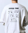 PEANUTS/Peanuts Exclusive Back Print Crew Neck Sweat/SUPPER [Limited Edition] - Ash gray