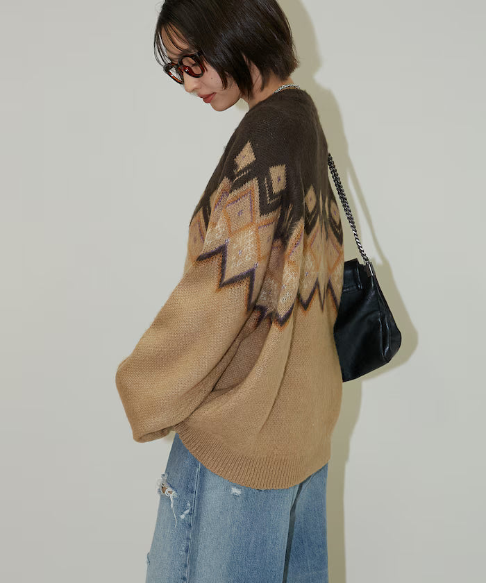 Jacquard Mohair Touch Knit Pullover Limited Edition