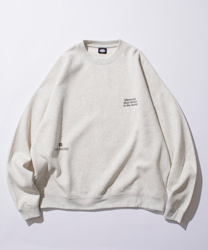 Big silhouette one-point embroidery back print hem code crew neck sweatshirt 【limited edition】