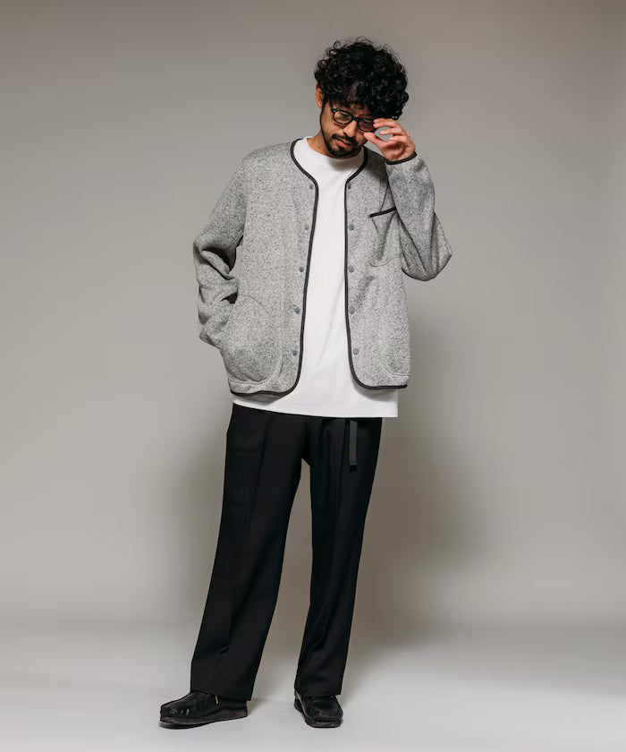 Relaxed Fit Knit Fleece Cardigan