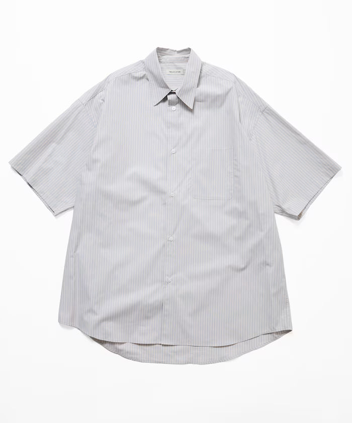 Relax Fit Relaxed Fit Short Sleeve Regular Collar Shirt [Limited Edition] - Beige Stripe