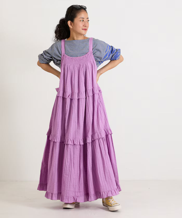 India Dobbie Tiered Frill Camisole Dress