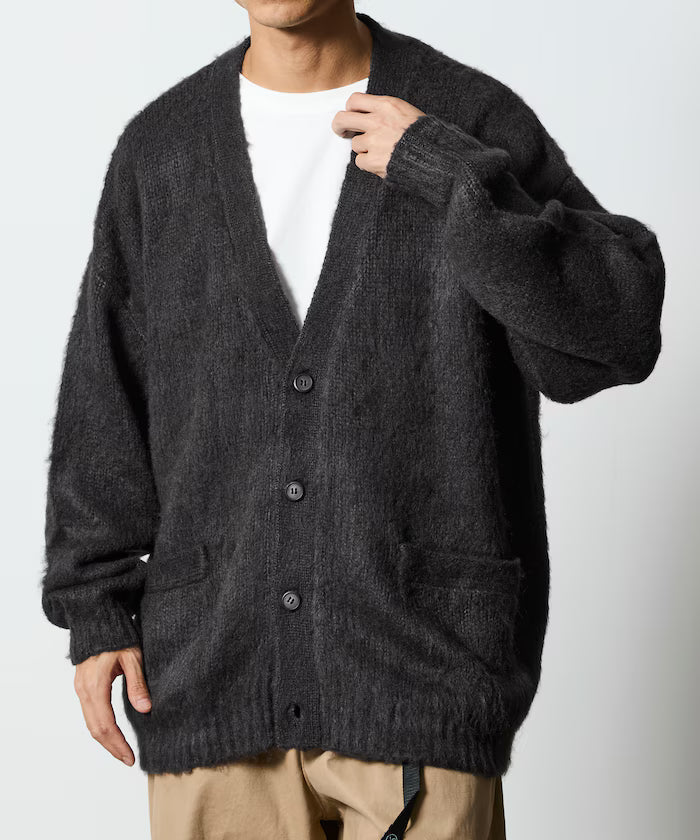 Relax Fit Shaggy Knit Loose Cardigan 【Limited Edition】 - Charcoal Gray