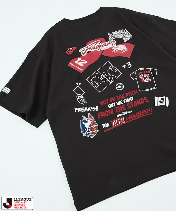 [Sales start on May 15 at 12:00] J.LEAGUE × FREAK'S STORE exclusive SUPPORTERS SHORT SLEEVE TEE [Okayama Prefectural Fagiano] - Charcoal Gray