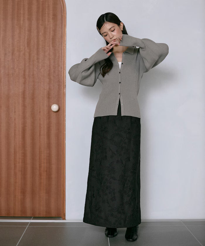 Flower Embroidery I-Line Easy Skirt
