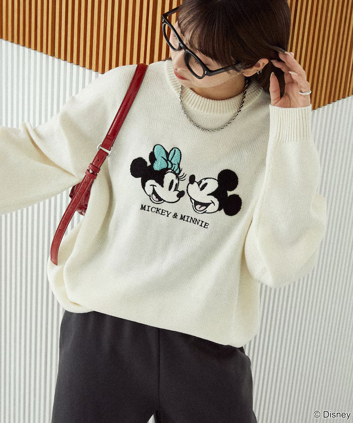 Mickey Mouse & Minnie Mouse/Mickey Mouse & Minnie Mouse/Sagara Embroidery Oversized Knit Limited Edition