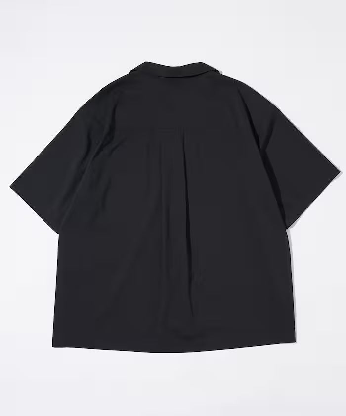 Ramie Blend Oversize Short Sleeve Open Collar Shirt / Easy Care Shirt / Linen Blend Short Sleeve Shirt