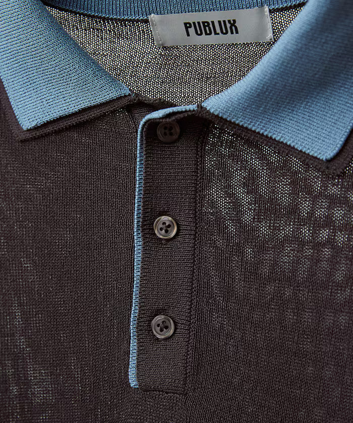 LOVE POP STUDIO Collar Layered Knit Polo Shirt Limited Edition