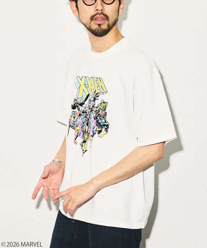 MARVEL/X-MEN Crew Neck T-Shirt / Static Flokki Processing