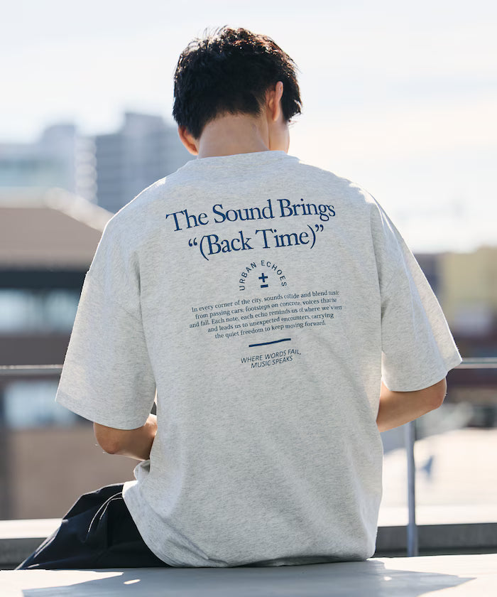 Big Silhouette Back Print Crew Neck T-Shirt / The Sound Brings 【Limited Edition】