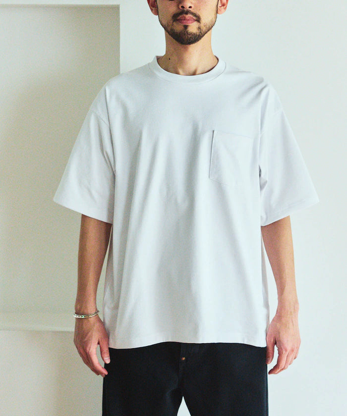 AIRDRY HIGH TECHYARN 7.7oz Big Silhouette Crew Neck Pocket T-Shirt Quick-dry Heat Shield