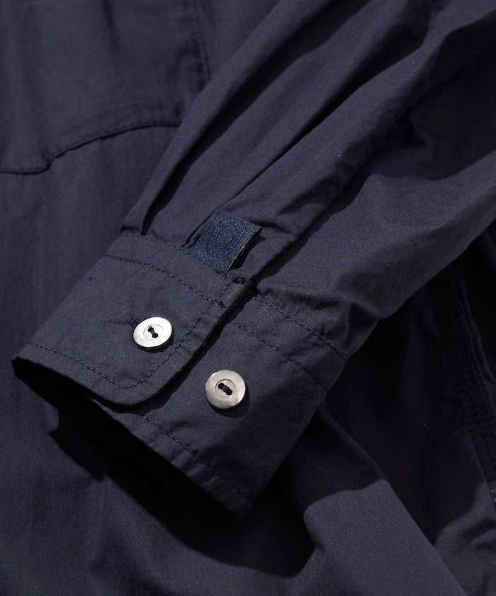Magazine Pocket Broadcloth Open Collar Shirt