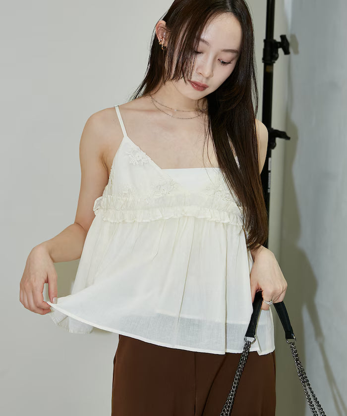 Floral Embroidery Detail Camisole Bustier Limited Edition