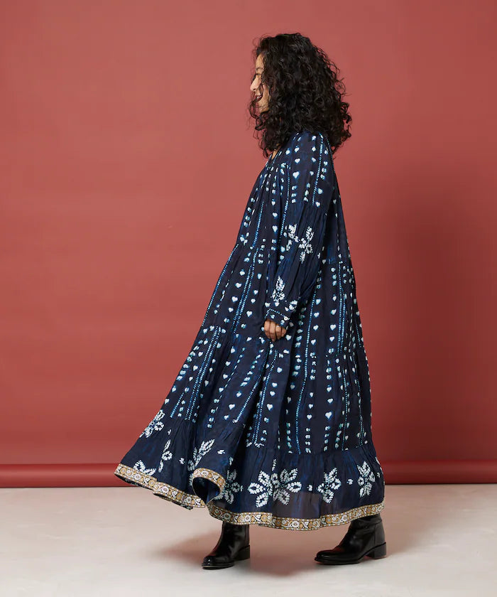 Shibori Print Tiered One Piece