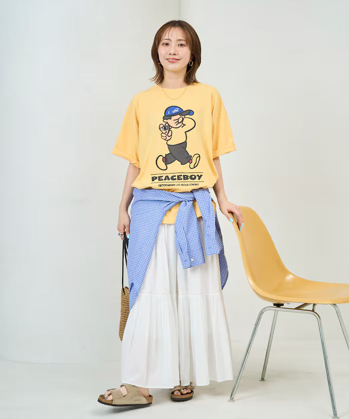 [May 22 12:00 Start of Sales] kaoyorinakami × FREAK'S STORE / Kaoyorinakami Special Order Peace Boy Tee
