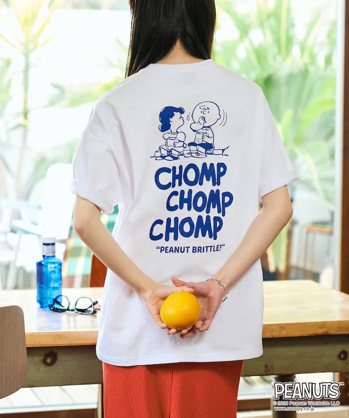 PEANUTS/Peanuts Limited Edition Big Silhouette Back Print Crew Neck T-Shirt/CHOMP 【Limited Edition】