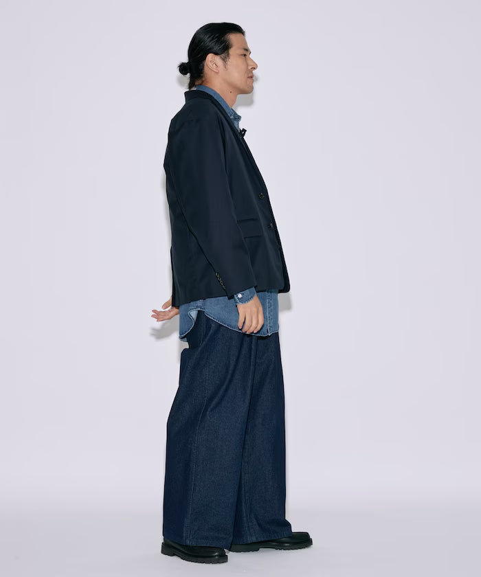 Sleeve-Contrast Tailored Jacket / Relaxed Fit