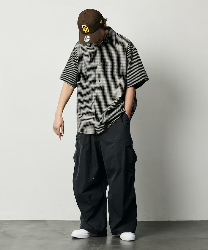 Quick Dry Fabric Wide Silhouette Poly Ripstop Cargo Pants/UV Cut/Quick Dry 【Limited Release】