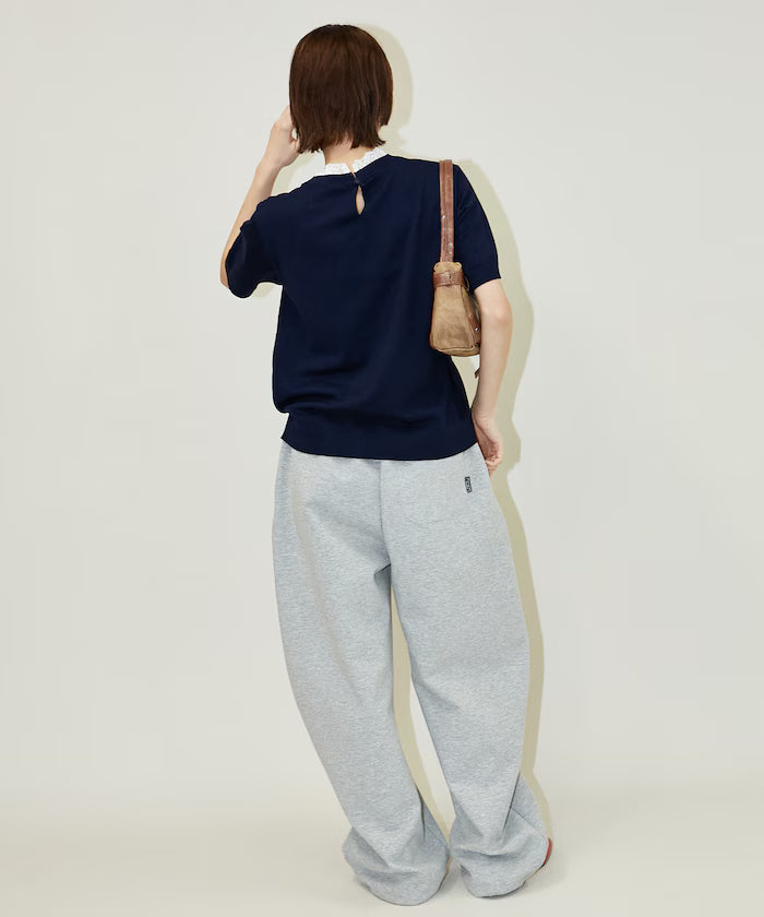 Lace Docking Short Sleeve Knit Top Limited Edition