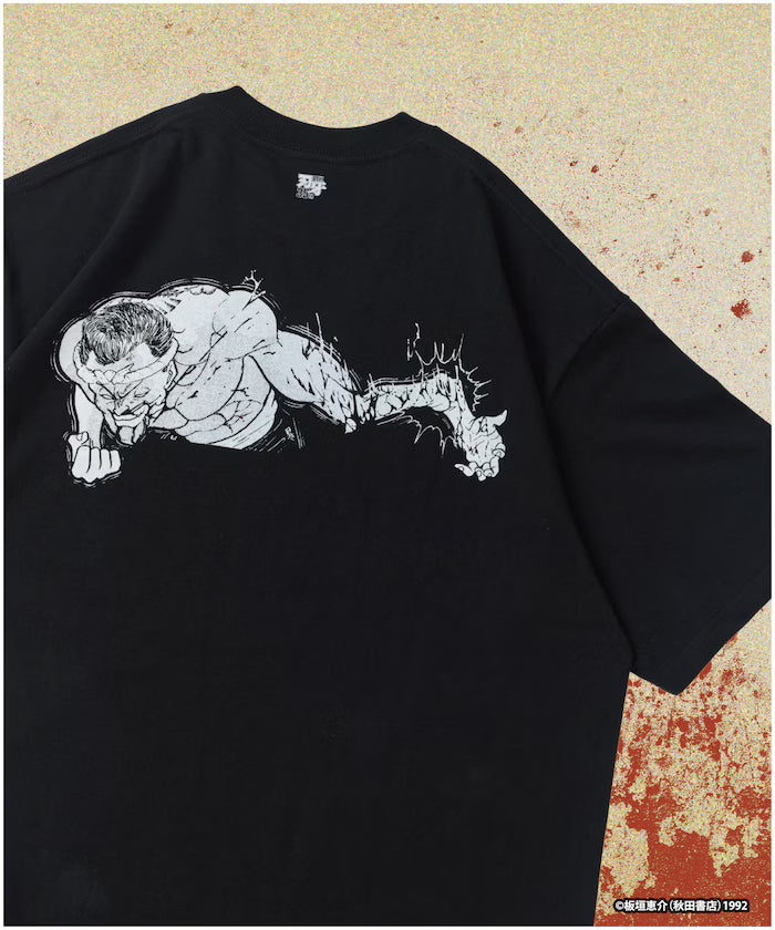 【June 12 12:00 Sale Start】 Baki 'Unyielding / Chiharu Shiba' Print Crew Neck T-Shirt