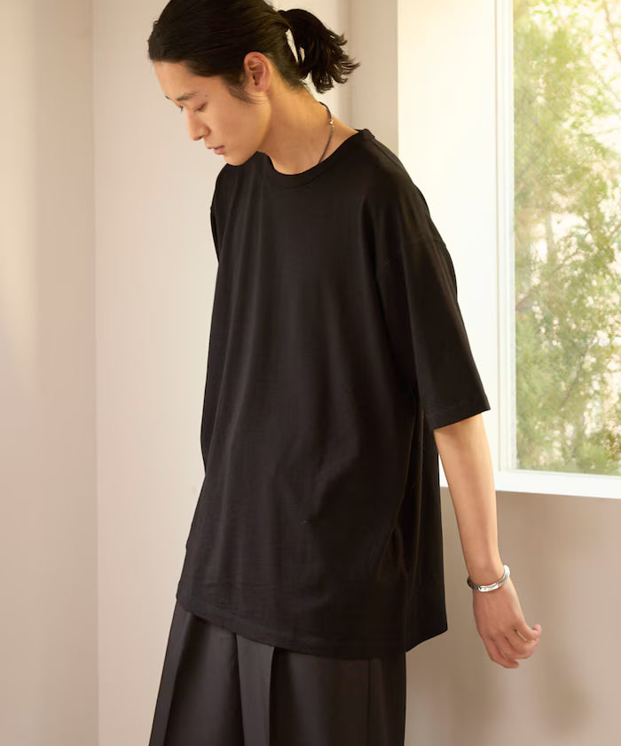 SUPER MERINO WOOL×INKEEP Crew Neck Short Sleeve T-Shirt
