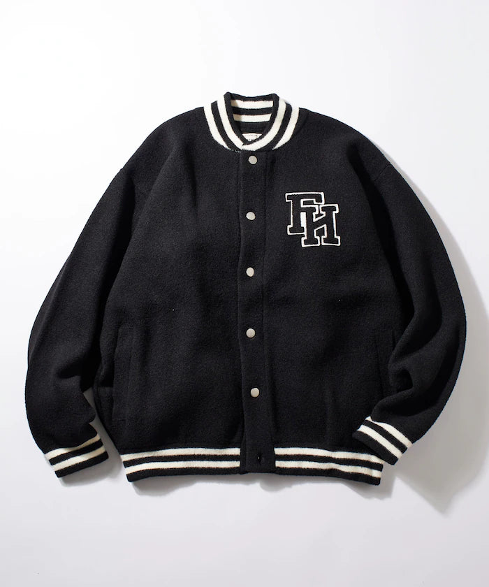 Relaxed Fit Logo Knit Varsity Jacket