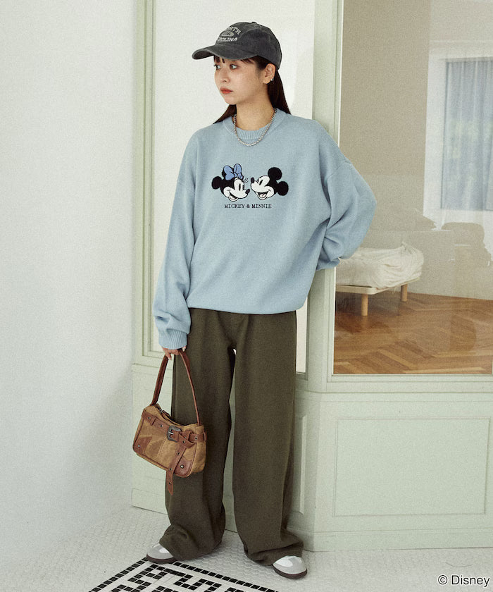 Mickey Mouse & Minnie Mouse/Mickey Mouse & Minnie Mouse/Sagara Embroidery Oversized Knit Limited Edition