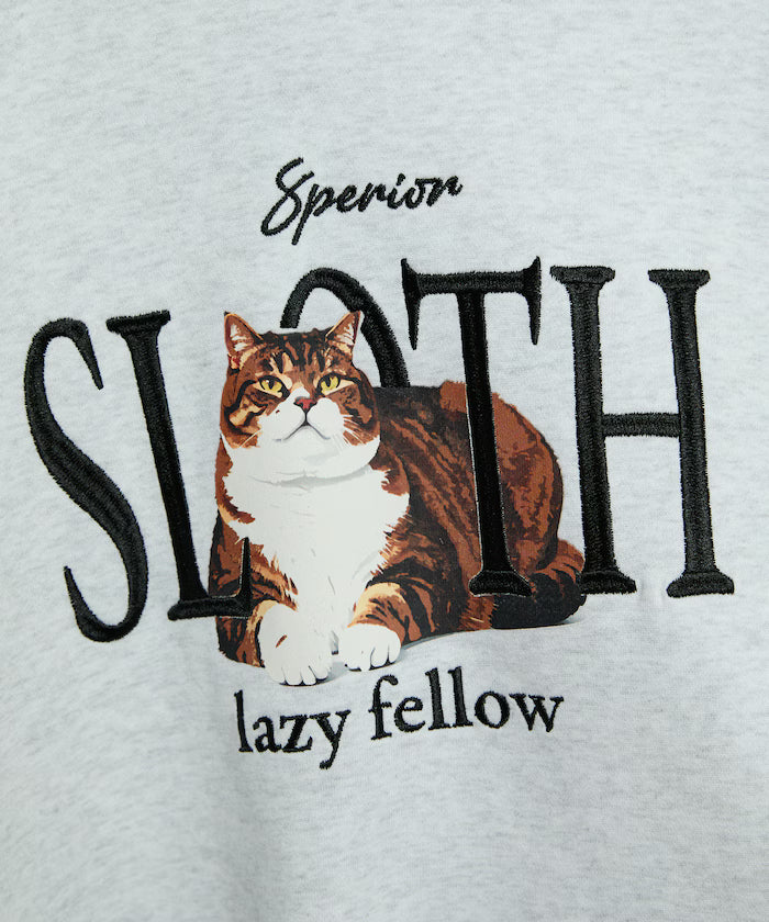 SLOTH Cat Fleece Lined Sweatshirt Limited Edition