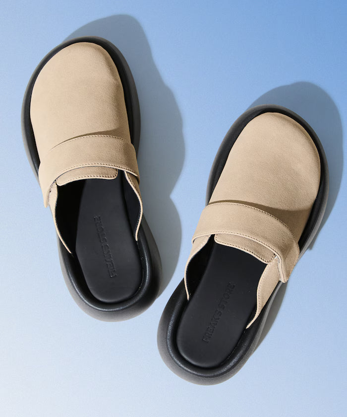 Limited Release Volume Sole Mule Sandals Platform Sole - Beige