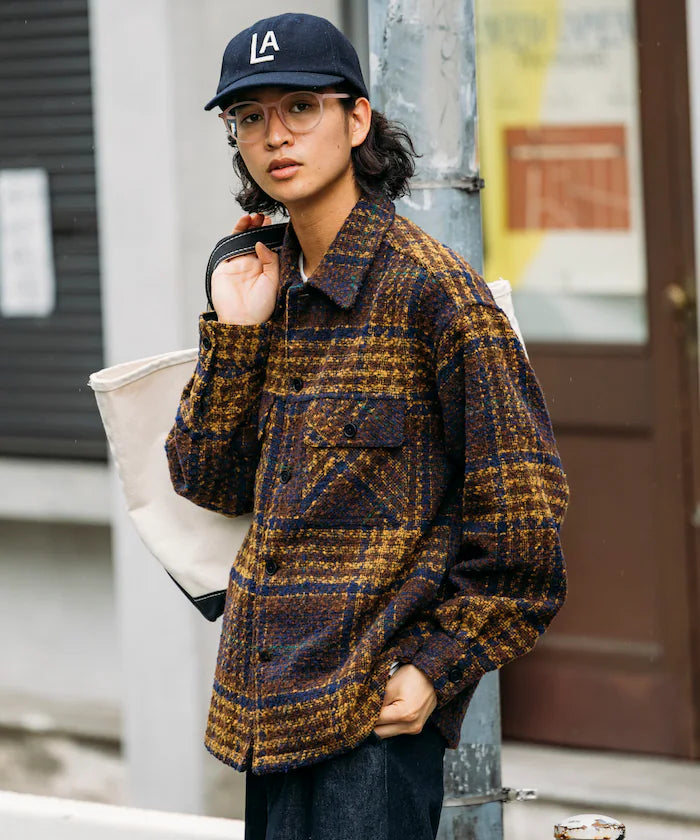 Poly Tweed CPO Check Shirt Jacket