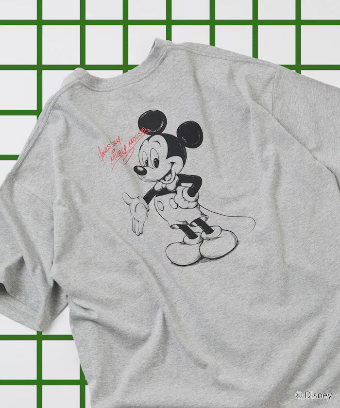 Limited Edition DISNEY Exclusive Mickey Mouse Back Print Crew Neck T-Shirt - Dark Gray