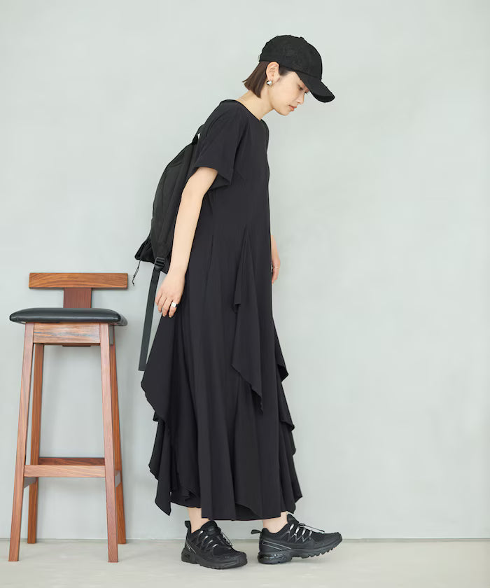 Organic Cotton Draped Flare Dress