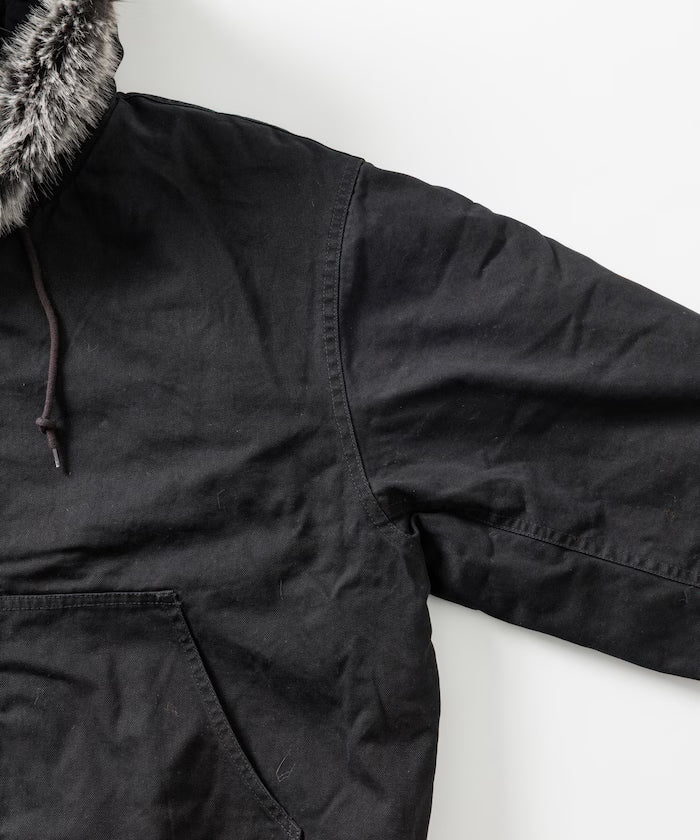 2way fake fur zip-up padded hooded jacket with detachable fur