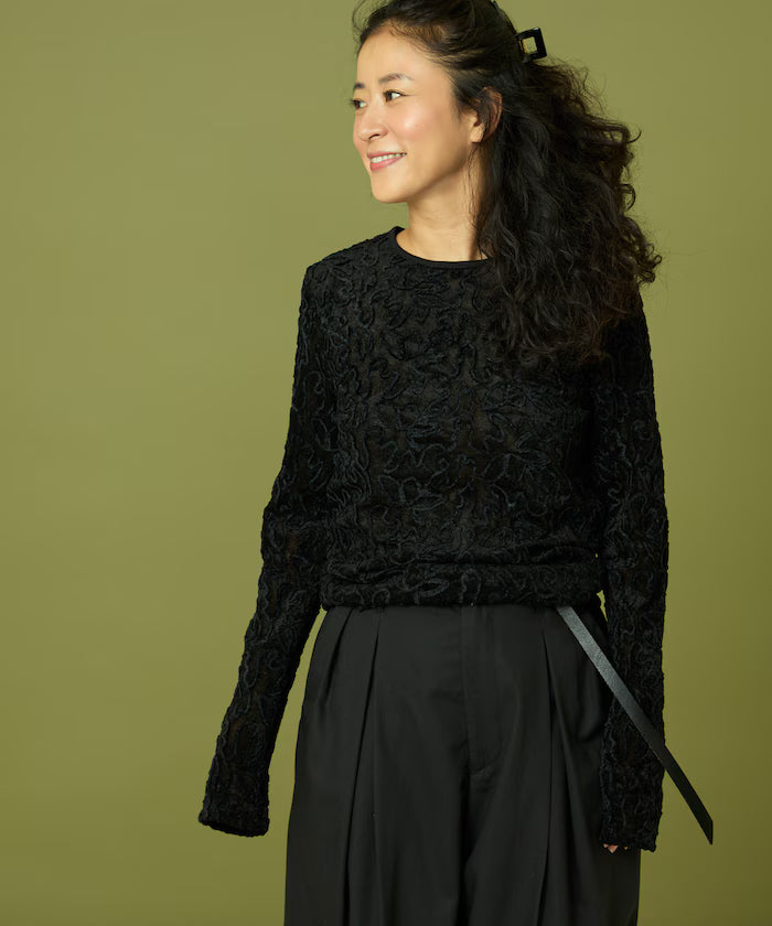 Mesh Velour Top