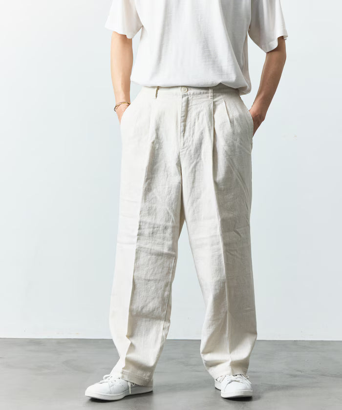 LINEN COTTON EASY SLACKS [Compatible with Setup]