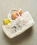 Raffia Boston Bag / Basket Bag - White