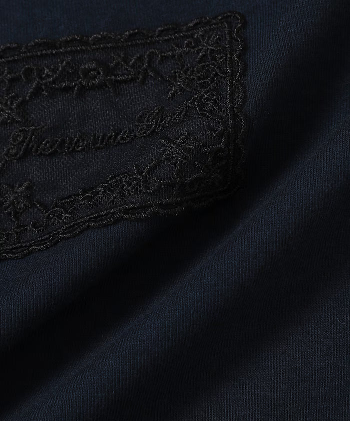 Lace Applique Cotton Modal T-Shirt