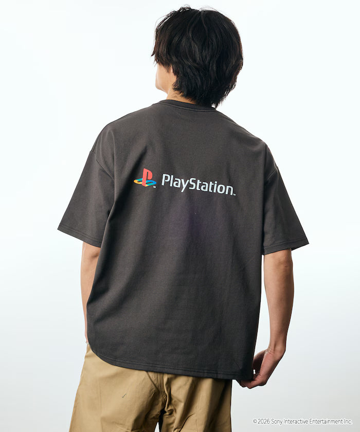 Big Silhouette Crew Neck Print T-shirt/PlayStation Sarugatchi/WHAT IS A PIPOSARU 【Limited Edition】