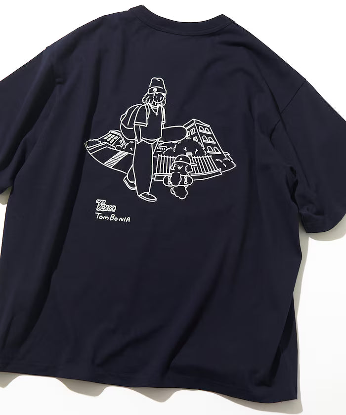 tombonia/Tombonia Back Print Crew Neck Pocket T-Shirt/Skate Boy