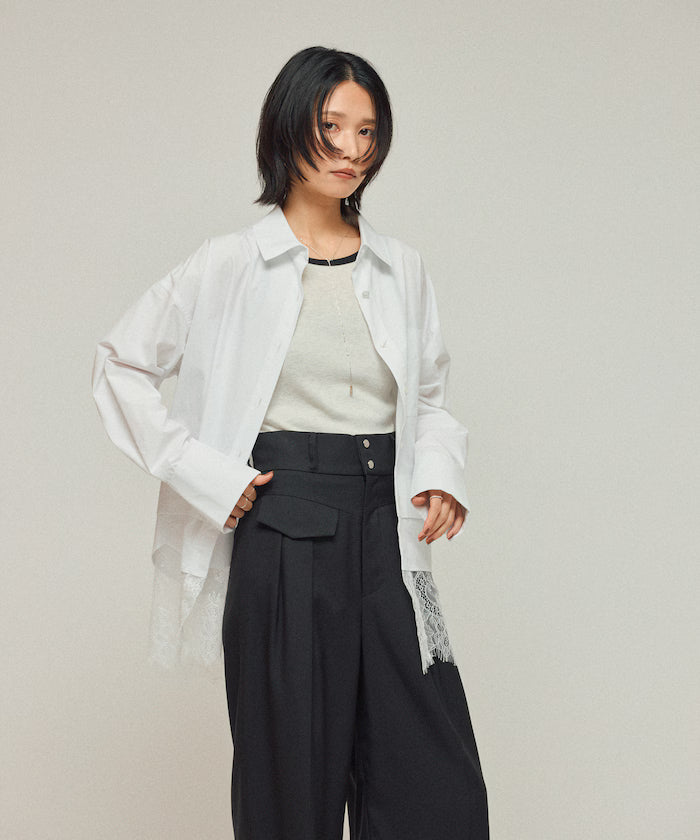 Oversized Lace Layered Shirt