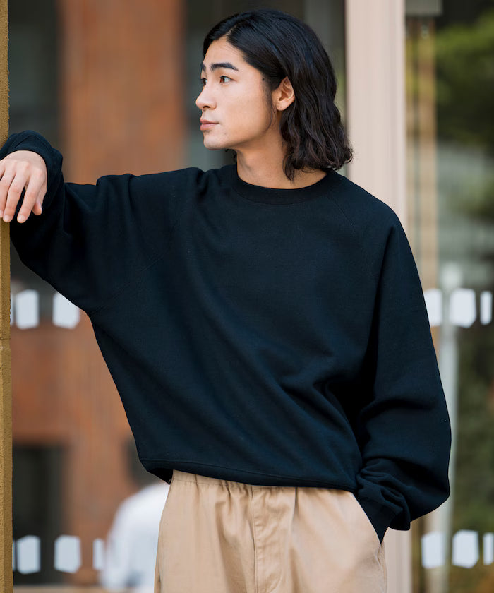 12oz Short Length Heavyweight Raglan Sleeve Sweat/Short Length 【Limited Release】 - Black