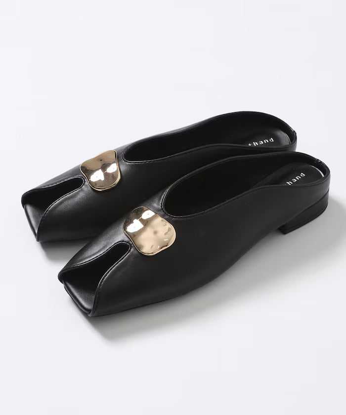 Metal Plate Open Toe Shoes
