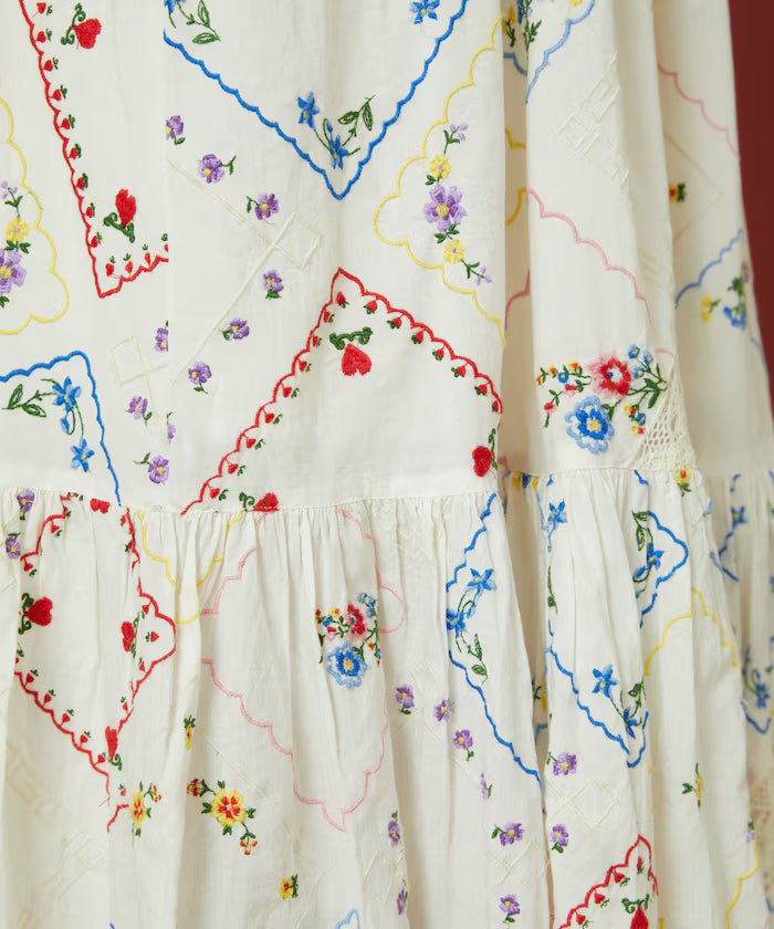 Flower Handkerchief Embroidered Camisole Dress