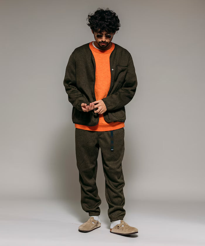 Relaxed Fit Knit Fleece Easy Jogger Pants - Olive