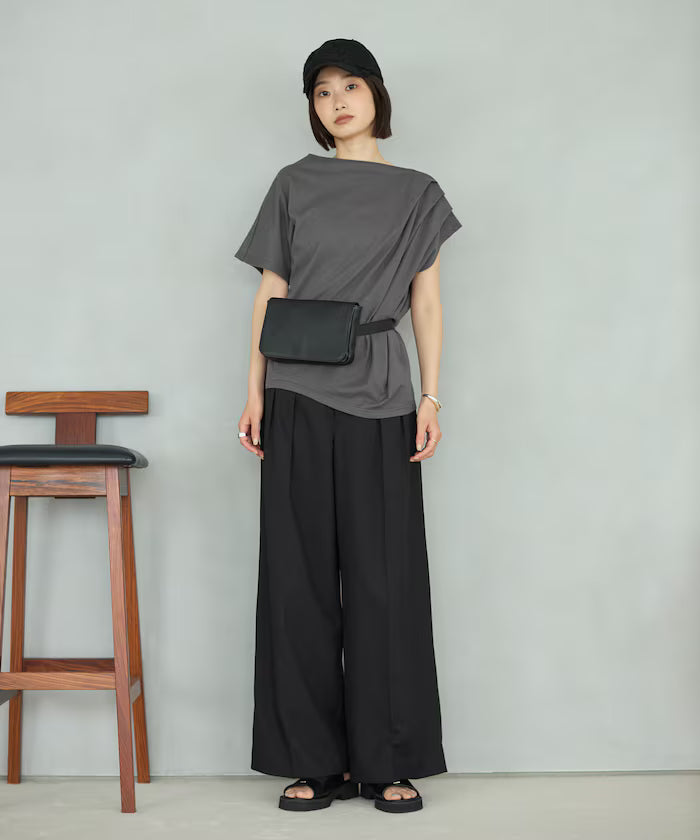 Organic Cotton Asymmetrical Draped Top