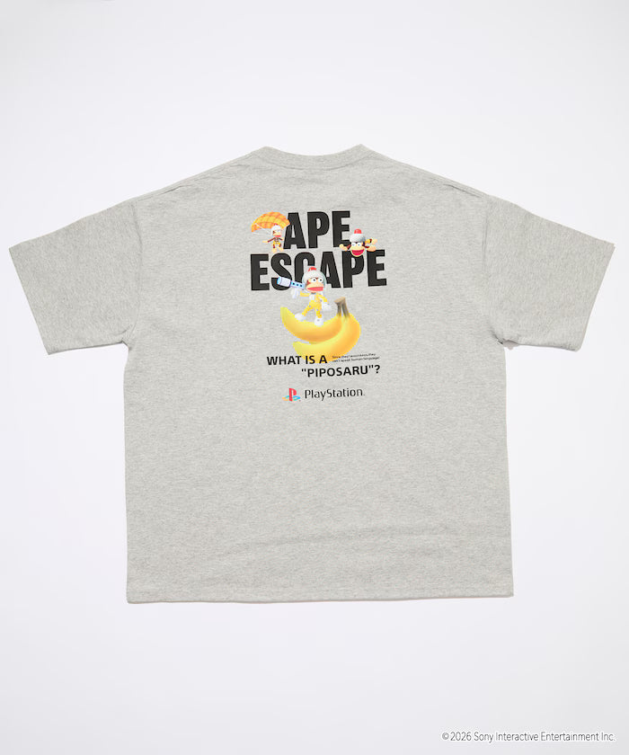 Big Silhouette Back Print Crew Neck T-Shirt/PlayStation Ape Escape 【Limited Edition】