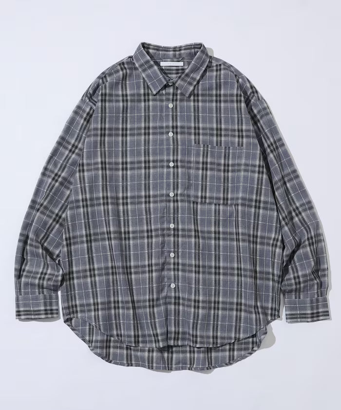 Big Silhouette Ombre Check Shirt / Long Sleeve